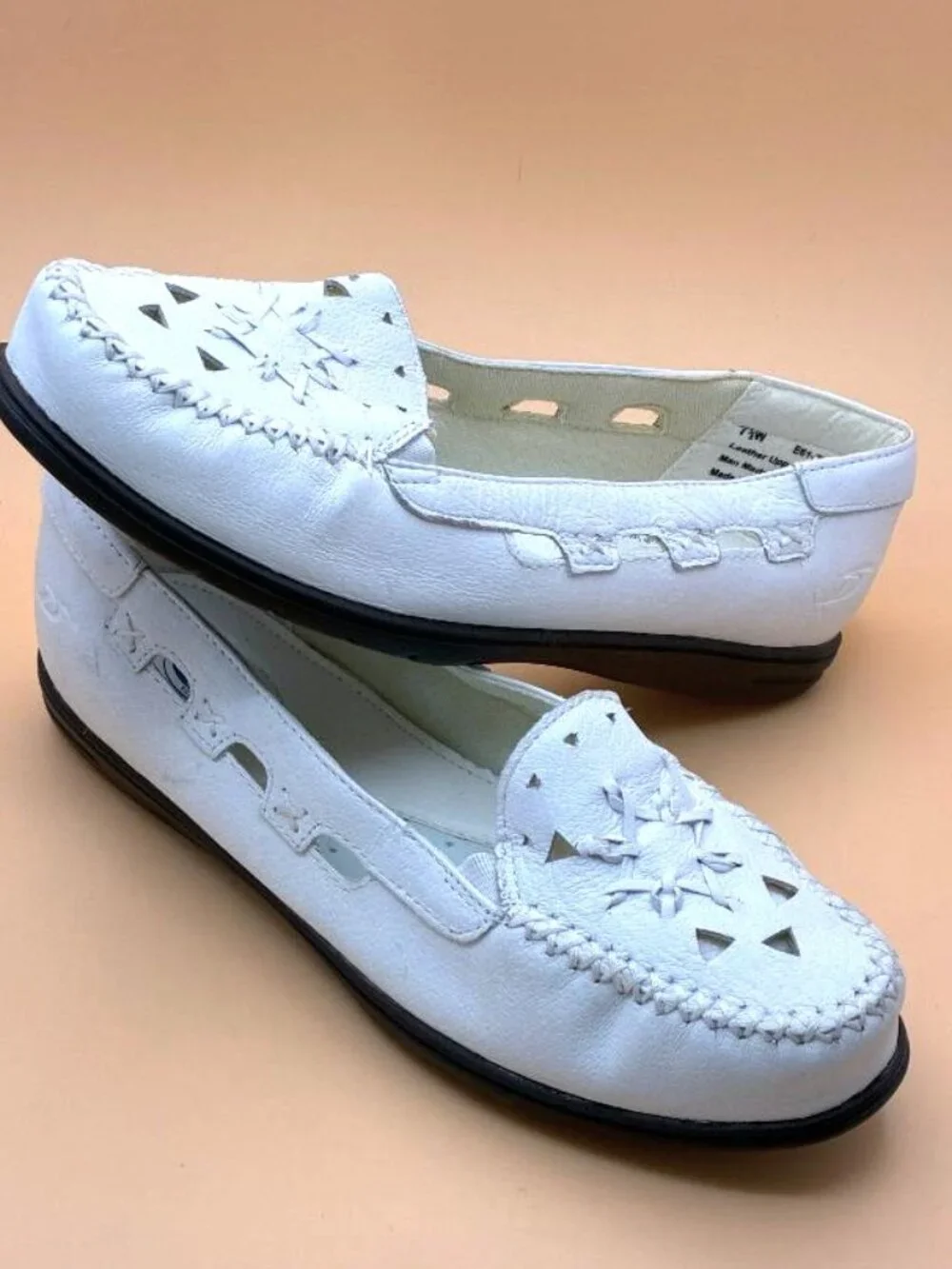 Dr. Scholls White Moccasin Loafer Pillow Cushion Insole Leather Shoe Women’s 7.5